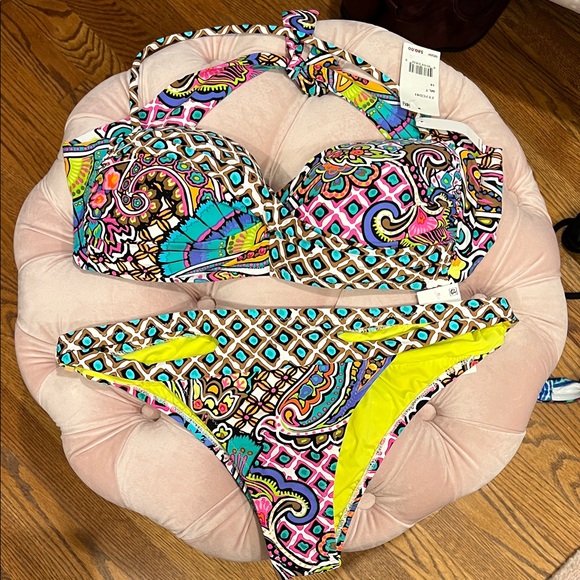 Trina Turk Multicolor Patterned Bikini, Bottoms 12, Top 14, NWT - Picture 1 of 7